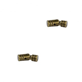 2 UMAXO® indboringshængsler Ø5 x 15 mm af messing til smykkeskrin, små æsker eller klapper. borebånd - bronze