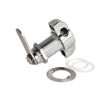 Drejeboltlås til hængelås med håndtagsfunktion, 32 mm (1.3"), version: venstre, 14.04.589-7. Twist bolt lock til hængelås med håndtagsfunktion til skabe, pladeskab, skab skab og meget mere, fra SISO Denmark
