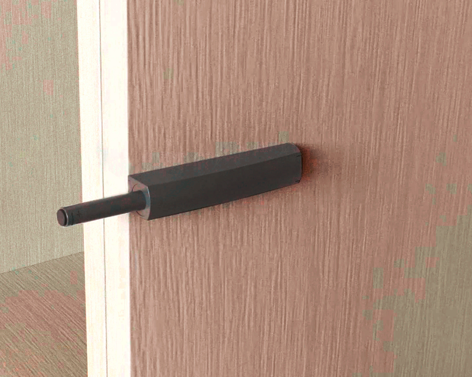 2 stk. elegant tryklås med monteringshus, overflade: antracitgrå, design: ikke-magnetisk, 1900223. Stabil push-to-open døråbner til møbeldøre, skabslåger, klapper og meget mere, af EMUCA - Billede 2