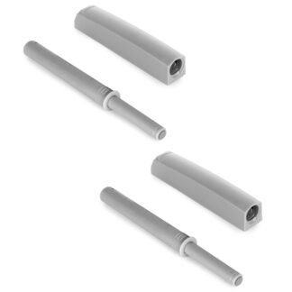 2 stk. elegant snaplås, med monteringshus, overflade: grå, design: ikke-magnetisk, 1900221. Stabil push-to-open døråbner til møbellåger, skabslåger, klapper og meget mere, af EMUCA