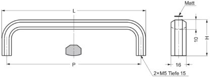 Håndtag i rustfrit stål V2A (SUS304), 182 mm (7,2") XL-CU180TT. Massivt håndtag i rustfrit stål lavet af SUS304 (V2A), mat og poleret, til badeværelsesmøbler, fugtigt miljø, skib, campingvogn, medicinsk område, køkkenmøbler, af Sugatsune / LAMP® (Japan) - Image 2