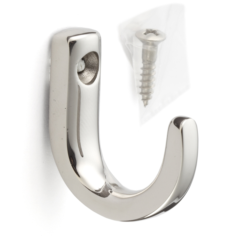 Krog i rustfrit stål af høj kvalitet, fremstillet af massivt rustfrit stål, belastningskapacitet: 16 kg, 34 mm (1,4"), TA3L. Vægkroge i rustfrit stål til knagerække, badeværelse, udendørs, swimmingpool og meget mere, af Sugatsune / LAMP® (Japan)