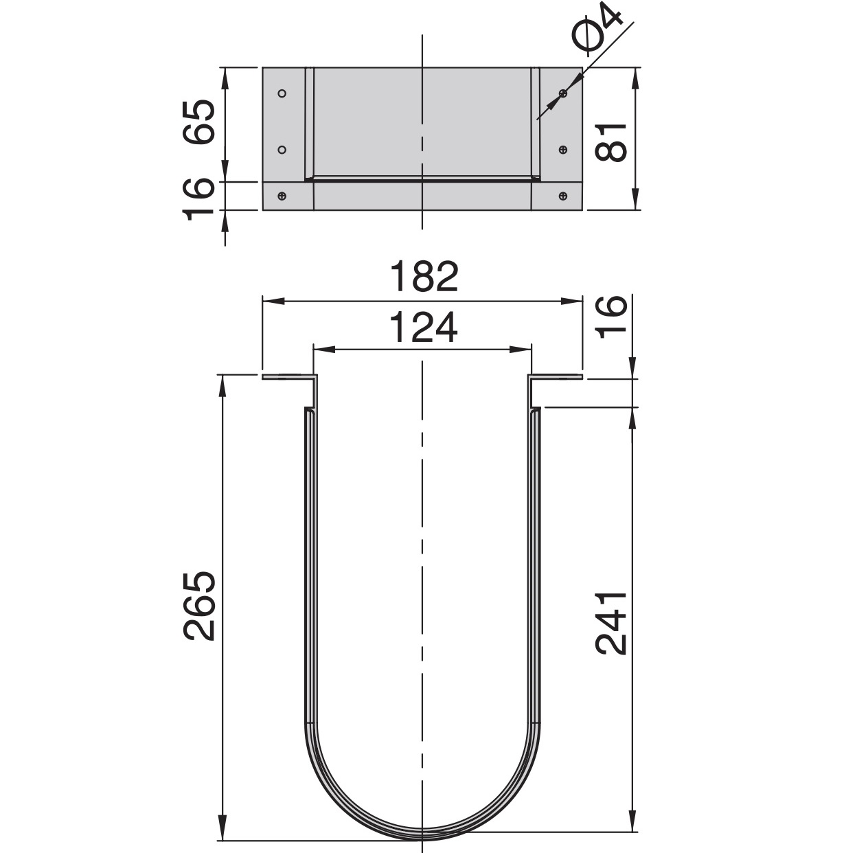 Buet sifonudskæring, lavet af plast, overflade: grå, 3044421. vandlåsbeskyttelse til vaskeskab, køkkenskab, badeværelsesskab, vandlås, afløb og meget mere, af EMUCA - Billede 2