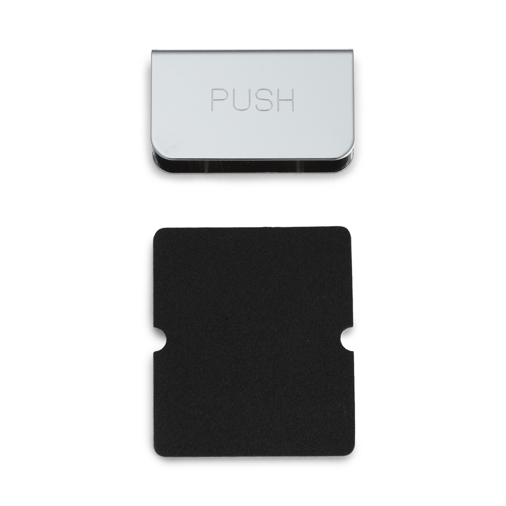 Modplade til glastykkelse 5 mm (13/64"), af stål, overflade: forkromet, 40 mm (1-37/64"), K-130CR. Modstykke til glasskabsdør, magnetisk fluesnapper og meget mere, af Sugatsune / LAMP® (Japan)