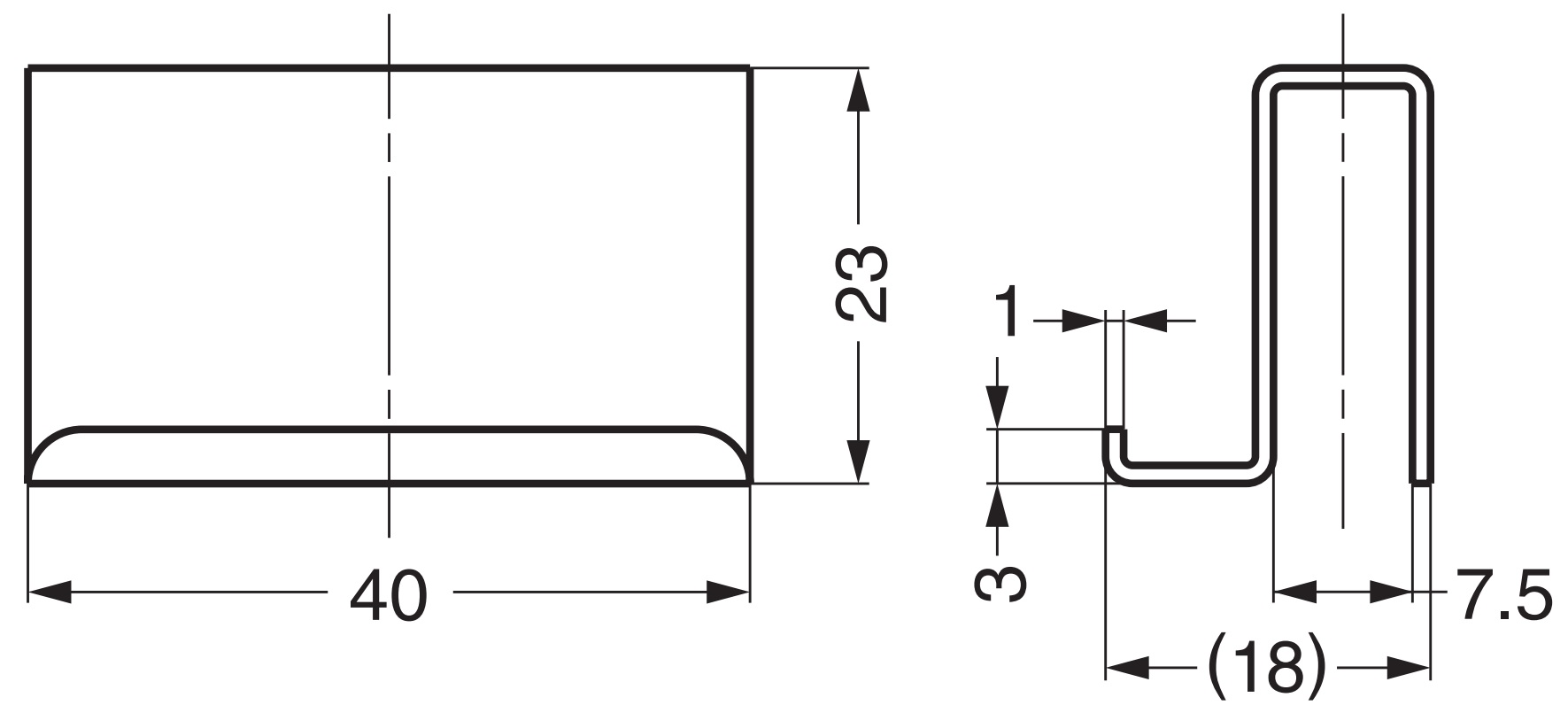 Bordplade til glastykkelse 6 mm (15/64"), med håndtagsfunktion, overflade: forkromet, 40 mm (1-37/64"), K-150CR og K-130-P6. Modstykke til glasskabsdør, magnetisk fluesnapper og meget mere, af Sugatsune / LAMP® (Japan) - Billede 2