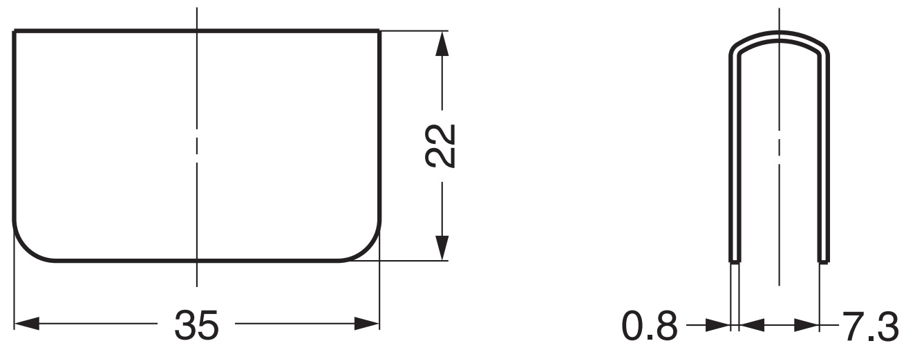 Modplade til glastykkelse 6 mm (15/64"), lavet af stål, overflade: forkromet, 35 mm (1-3/8"), K-110CR og K-110-P6. Modstykke til glasskabsdør, magnetisk fluesnapper og meget mere, af Sugatsune / LAMP® (Japan) - Billede 3