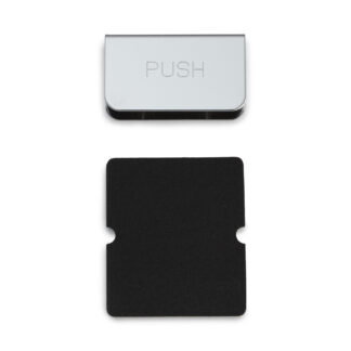 Bordplade til glastykkelse 6 mm, lavet af stål, overflade: forkromet, 40 mm (1-37/64"), K-130CR og K-130-P6. Modstykke til glasskabsdør, magnetisk fluesnapper og meget mere, af Sugatsune / LAMP® (Japan)