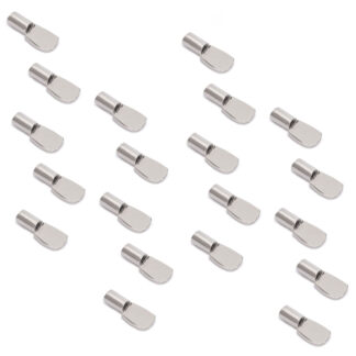 20 stk. skovlbundsstøtter af høj kvalitet, lavet af stål, overflade: forniklet, 5062107. hyldestøtter til række huller, hylder, hylder, skabshylder, hylder og meget mere, af EMUCA