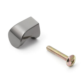 Højkvalitets zinklegering møbelknophåndtag, finish: sort nikkel, 21 mm (0,9") MKZ-21BNI. Håndtagsknap i zinklegering til skuffe, møbellåge, køkkenskab, kontorskab og meget mere, fra Sugatsune/LAMP® (Japan)
