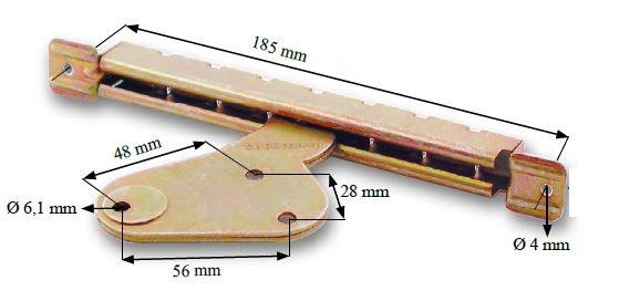 Praktisk låsehåndtag, fremstillet af robust stål, overflade: galvaniseret, gul, 185 mm (7.3"), 04.05.010. Pante til liggestol, liggestol, liggestol, havemøbler, havemøbler, havemøbler og meget mere, fra SISO Denmark - Billede 7
