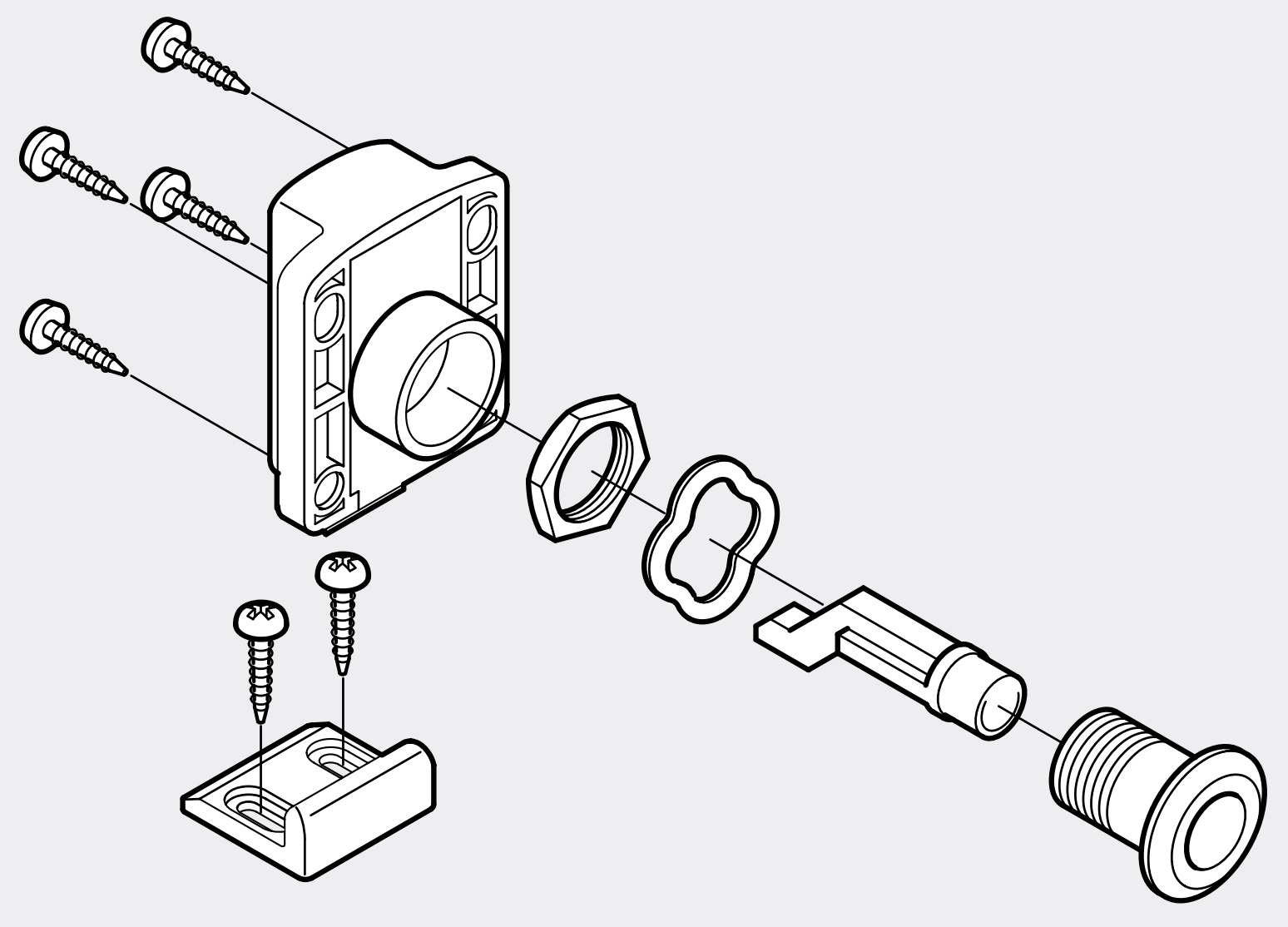 Trykknaplukning til dørtykkelser fra 18 til 21 mm, overflade: elfenben, SL-B211-I. Push-Latch til RV-konvertering, Yachtinteriør, Caravan Møbler og meget mere, af Sugatsune / LAMP® (Japan) - Billede 3