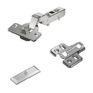 Rustfrit stål pot-hængsel, støtte: halvhvilende, 9289592, af Hettich, design: monteringsplade med 0 mm afstand. Produktbillede