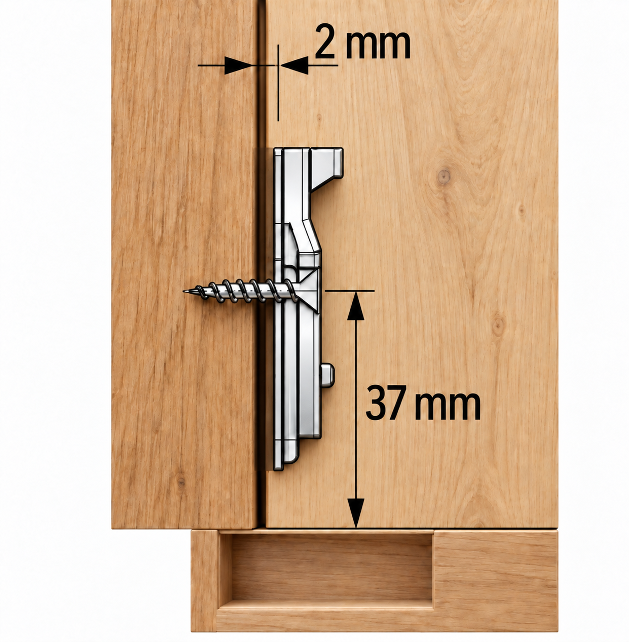 Rustfrit stål pot-hængsel, støtte: fuldt understøttet (til stede), lavet af rustfrit stål, design: monteringsplade med 2 mm afstand, 9289590. korrosionsbestandigt rustfrit stålmøbelhængsel til udendørsmøbler og meget mere, af Hettich - Billede 3