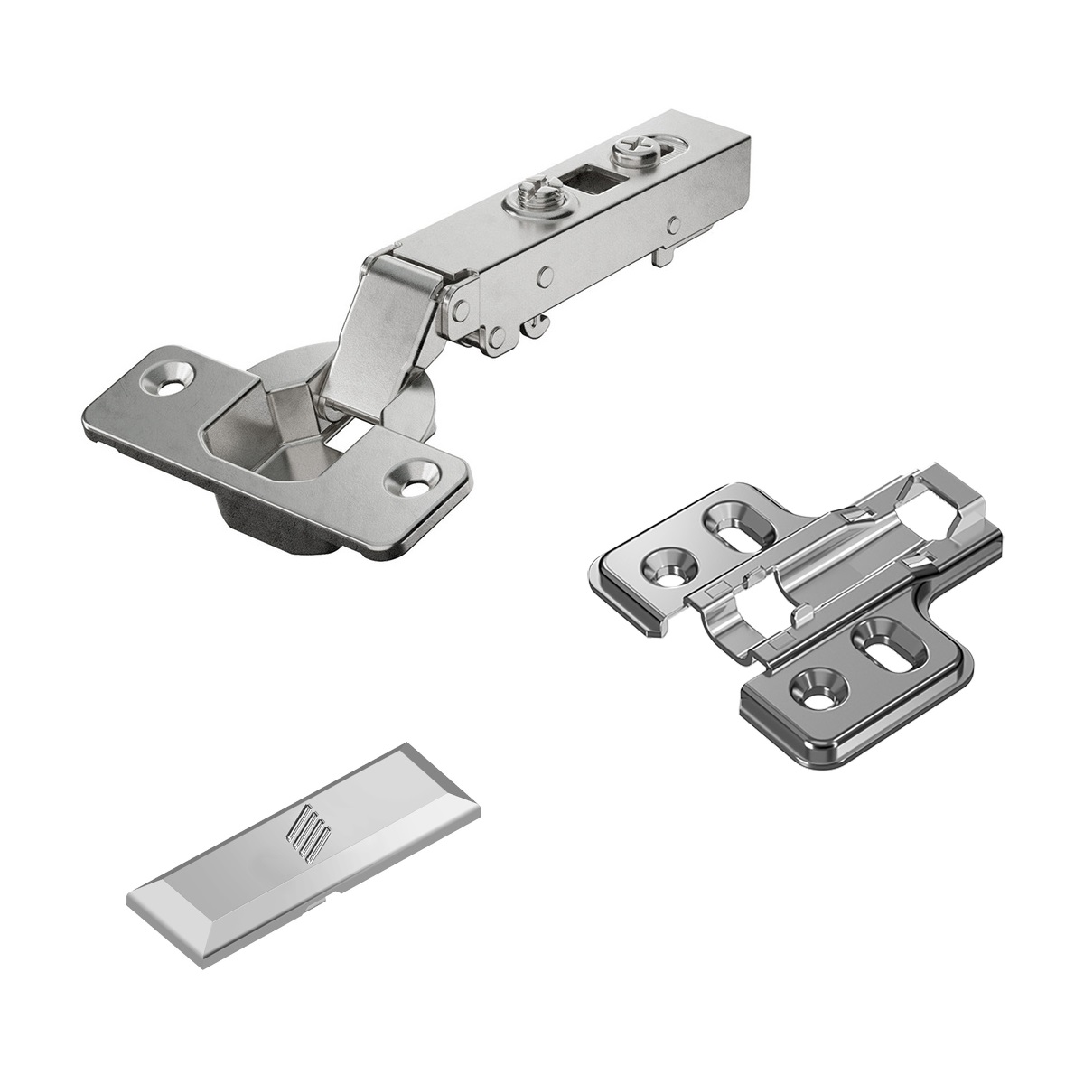 Rustfrit stål pot-hængsel, støtte: fuldt understøttet, 9289590, af Hettich, design: monteringsplade med 2 mm afstand. Produktbillede