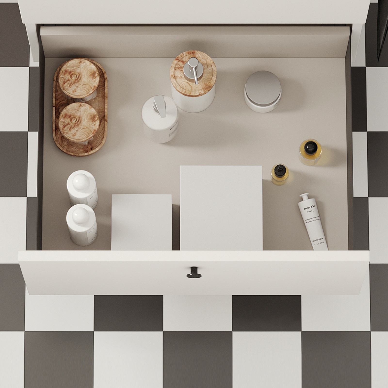 Skuffesæt, med ekstra tynde rammer, højde: 88 mm (3-15/32"), overflade: antracitgrå, 490 mm (19-19/64"), version: delvis udtrækkelig med skubbe-til-å-åbne, 3275435 skuffesæt til køkkenmøbler og meget mere, fra EMUCA - Billede 8