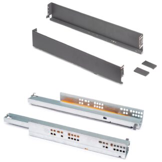 Skuffesæt, med ekstra tynde rammer, højde: 88 mm (3-15/32"), overflade: antracitgrå, 300 mm (11-13/16"), version: fuld udvidelse med blød lukning, 3275035 skuffesæt til køkkenmøbler og meget mere, fra EMUCA