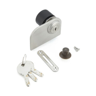 Håndtagslås, til glasdøre, Million Lock-serien, med samme nøgler 1310GLW-SN-D, af Sugatsune / LAMP (Japan)