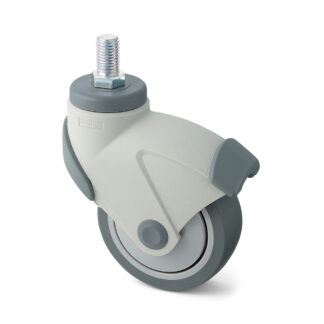 Hjul med dobbelt bremsesystem, med gevindbolt EX-100N16, af Sugatsune / LAMP (Japan)