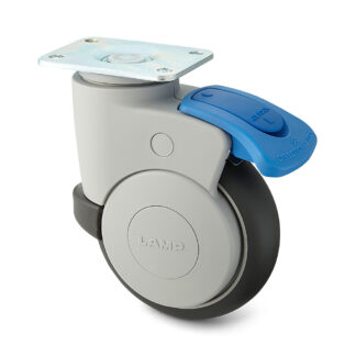 Castor med dobbelt bremsesystem, med plade MX-125PS, af Sugatsune / LAMP (Japan)