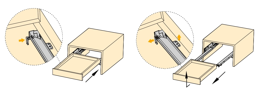 Gulvløbere, bæreevne: 25 kg (56 lbs), 250 mm (9-27/32"), version: delvis udtræk med push-to-open, 3123005. Gulvudtræk af høj kvalitet til træskuffer, træskuffer, træhylder og meget mere, fra EMUCA - Billede 3