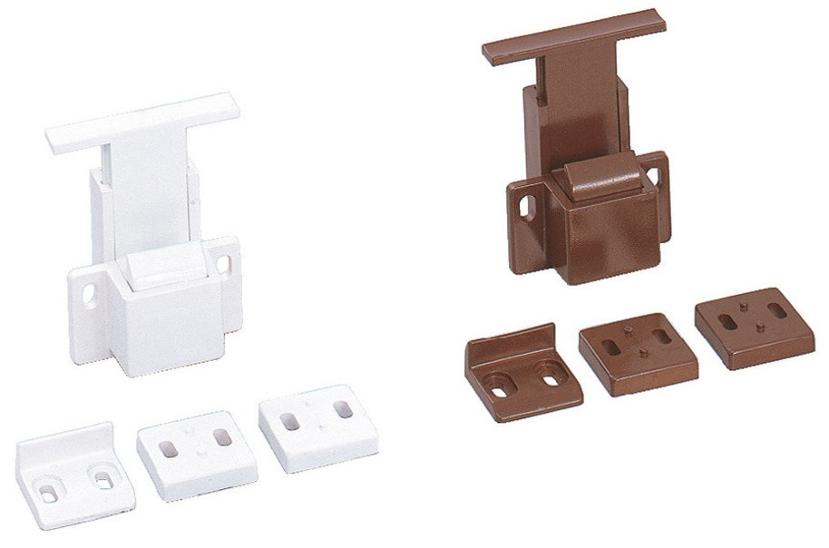 Skjult snaphåndtag, overflade: brun, AK-60BR og AK-C60BR. Praktisk sikkerhedsbolthåndtag til yachtinteriør, autocamperombygninger, campingvognsmøbler, autocampere og meget mere, af Sugatsune / LAMP® (Japan) - Billede 8