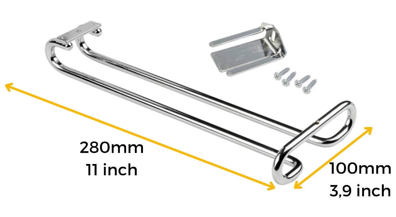 Vinglasholder af høj kvalitet, lavet af stål, overflade: forkromet, 280 mm (11-1/32"), 8930011. Praktisk glasbøjle til vinglas, champagneglas, cocktailglas, cognacglas, bægre og meget mere, fra EMUCA - Billede 3